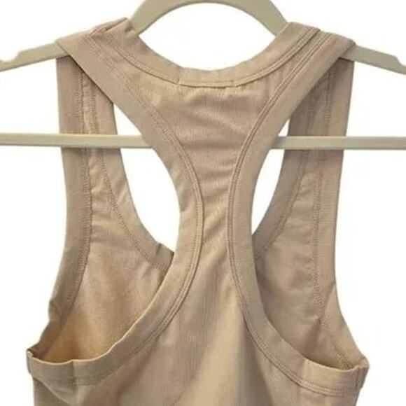 NWT WeWoreWhat Sleeveless Cropped Scoop Tank Top Cotton Racerback XXS Beige - Picture 6 of 15